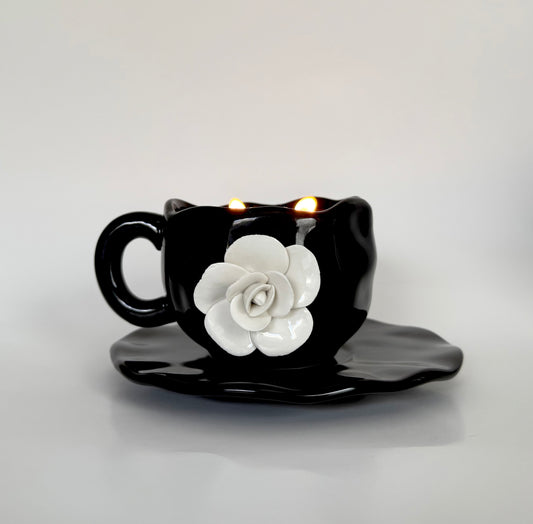 Morticia Lotion Teacup Candle