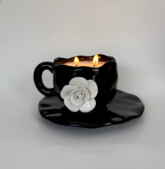 Morticia Lotion Teacup Candle